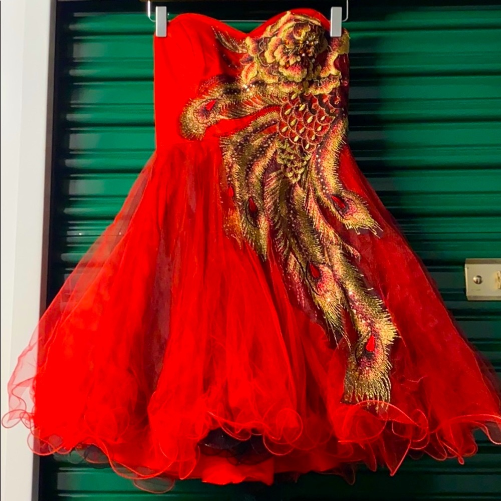 Red Peacock Dress